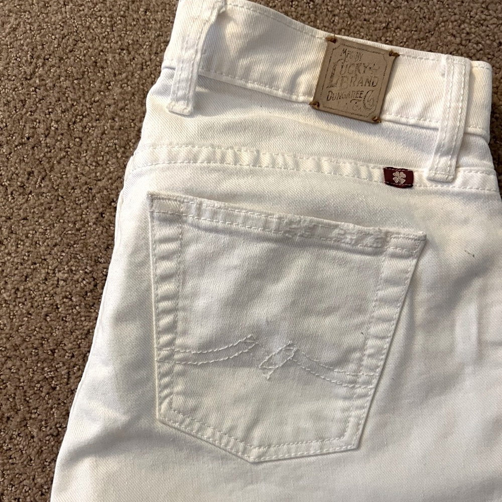 Lucky brand straight leg white jeans